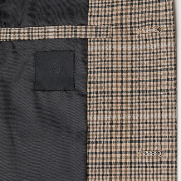 H&M Patterned Coat Beige/Plaid - Picture 5 of 5